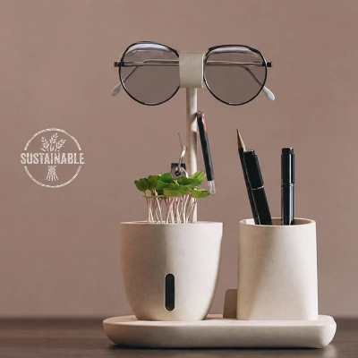 Personalised Sustainable Multi-Functional Desk Organizer with Pen Holder